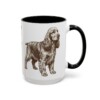 15oz Funny English Cocker Spaniel Mug, Black, right side view