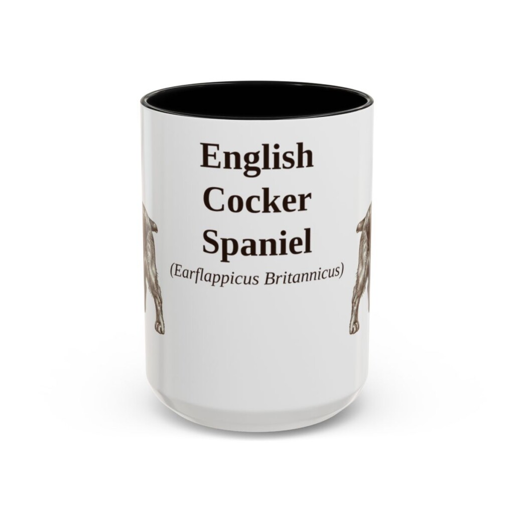 15oz-english-cocker-spaniel-mug-latin-black-front 15oz English Cocker Spaniel Latin Mug, Black, front view