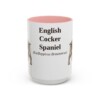 15oz-english-cocker-spaniel-mug-latin-pink 15oz English Cocker Spaniel Latin Mug, Pink, front view