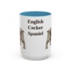 15oz English Cocker Spaniel Mug, Light Blue, front view