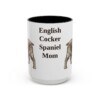 15oz English Cocker Spaniel Dog Mom Mug, Black, front view