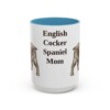 15oz English Cocker Spaniel Dog Mom Mug, Light Blue, front view
