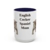 15oz English Cocker Spaniel Dog Mom Mug, Navy, front view