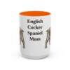 15oz English Cocker Spaniel Dog Mom Mug, Orange, front view
