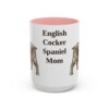 15oz English Cocker Spaniel Dog Mom Mug, Pink, front view