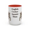 15oz English Cocker Spaniel Dog Mom Mug, Red, front view