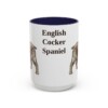 15oz English Cocker Spaniel Mug, Navy, front view