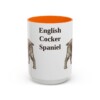 15oz English Cocker Spaniel Mug, Orange, front view