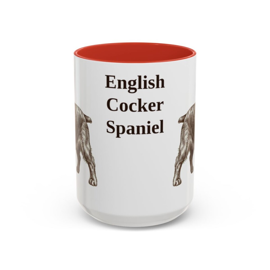 15oz English Cocker Spaniel Mug, Red, front view