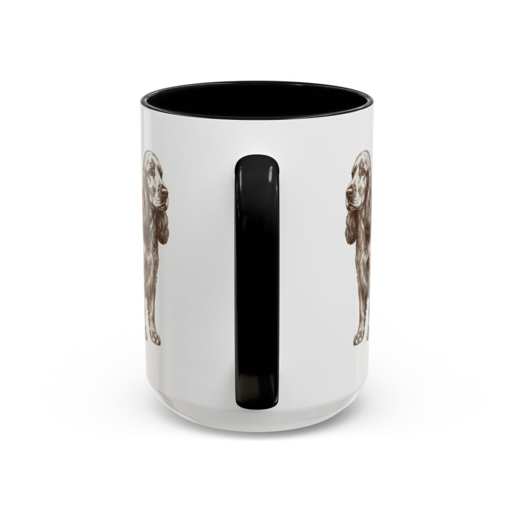 15oz English Cocker Spaniel Mug, Black, back view
