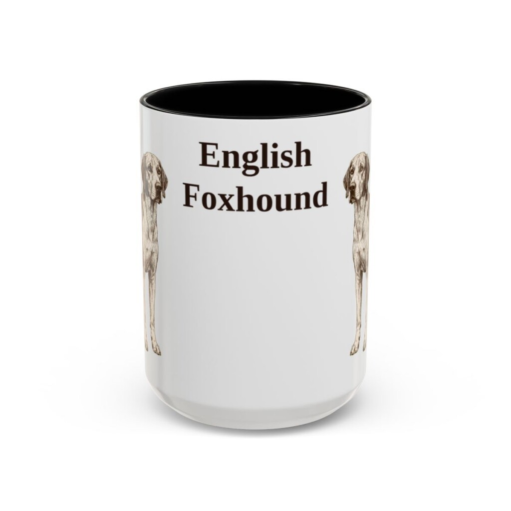 15oz English Foxhound Mug, Black, front view