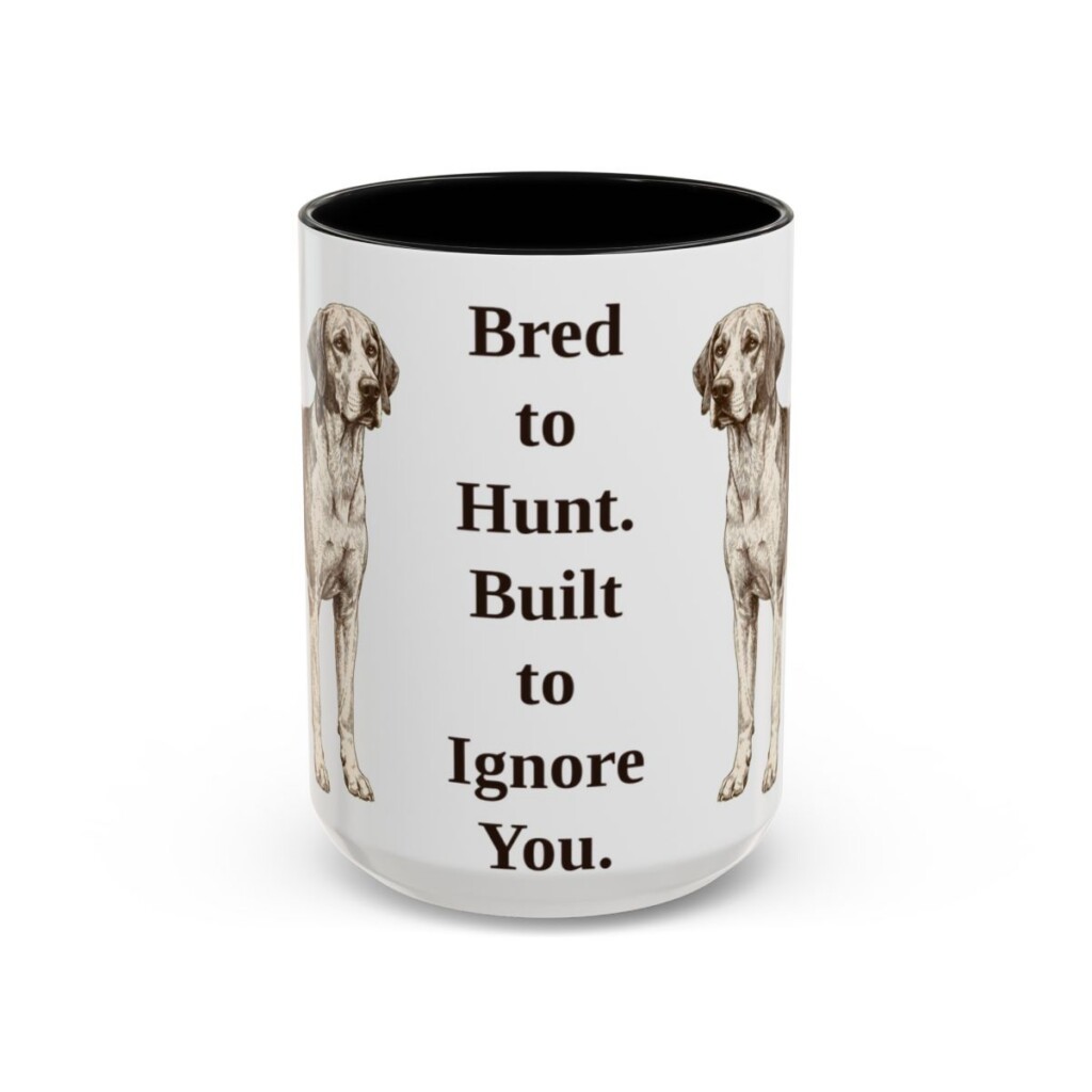 15oz Funny English Foxhound Mug, Black, front view
