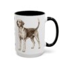15oz Funny English Foxhound Mug, Black, right side view