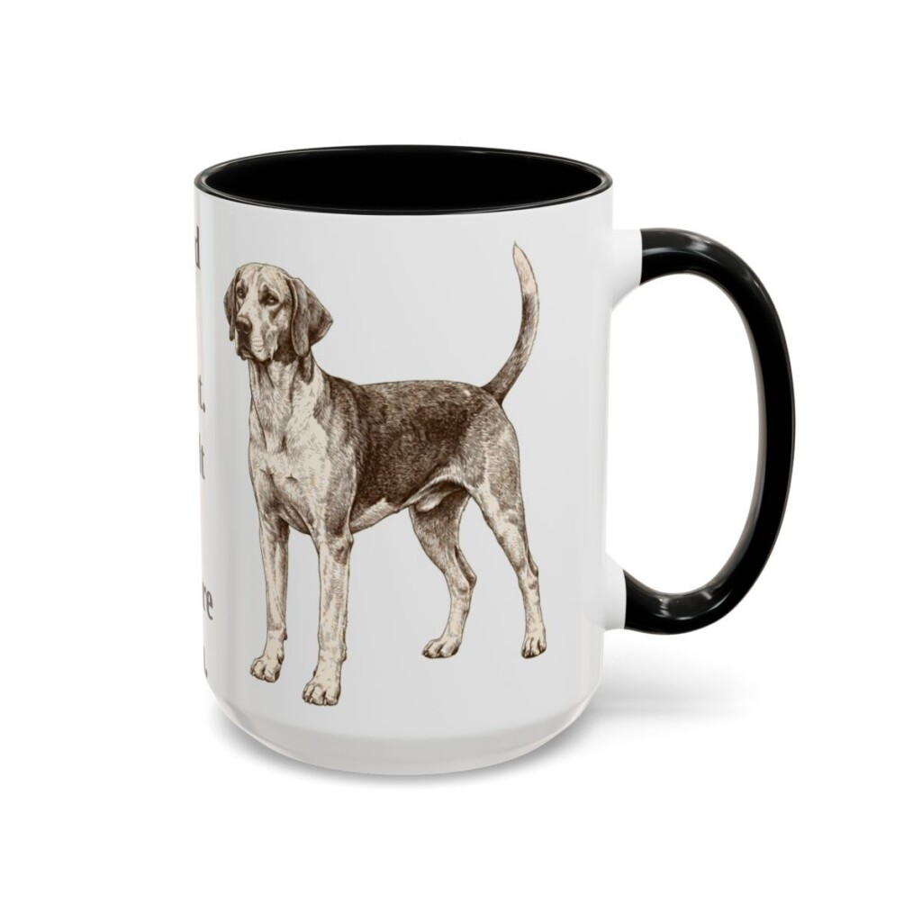 15oz Funny English Foxhound Mug, Black, right side view