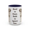 15oz Funny English Foxhound Mug, Navy, front view