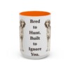 15oz Funny English Foxhound Mug, Orange, front view