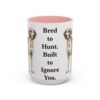 15oz Funny English Foxhound Mug, Pink, front view