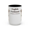 15oz English Foxhound Latin Mug, Black, front view