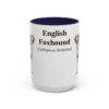 15oz English Foxhound Latin Mug, Navy, front view
