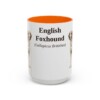 15oz English Foxhound Latin Mug, Orange, front view