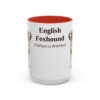 15oz English Foxhound Latin Mug, Red, front view