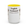 15oz English Foxhound Latin Mug, Yellow, front view