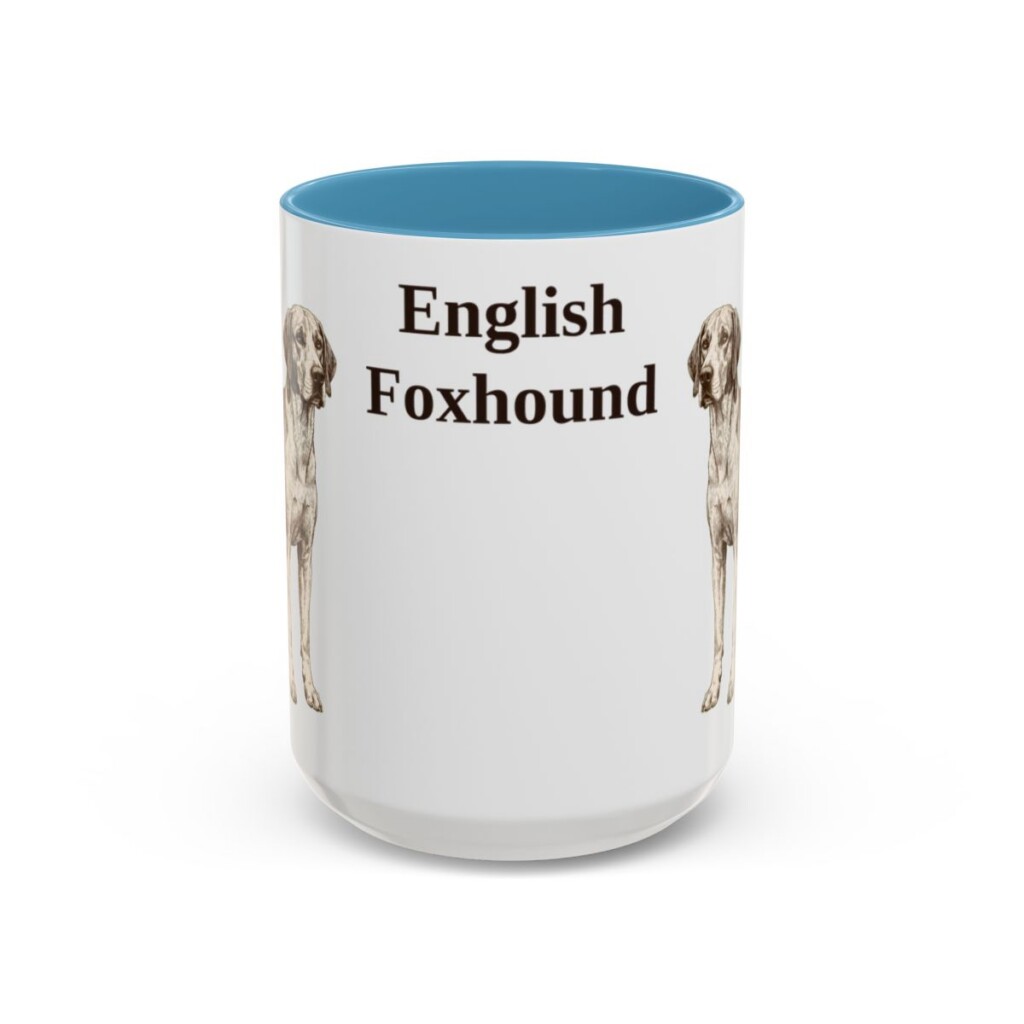15oz English Foxhound Mug, Light Blue, front view