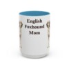 15oz English Foxhound Dog Mom Mug, Light Blue, front view