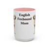 15oz English Foxhound Dog Mom Mug, Pink, front view