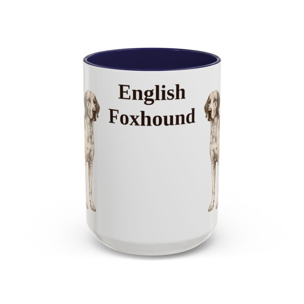 15oz English Foxhound Mug, Navy, front view