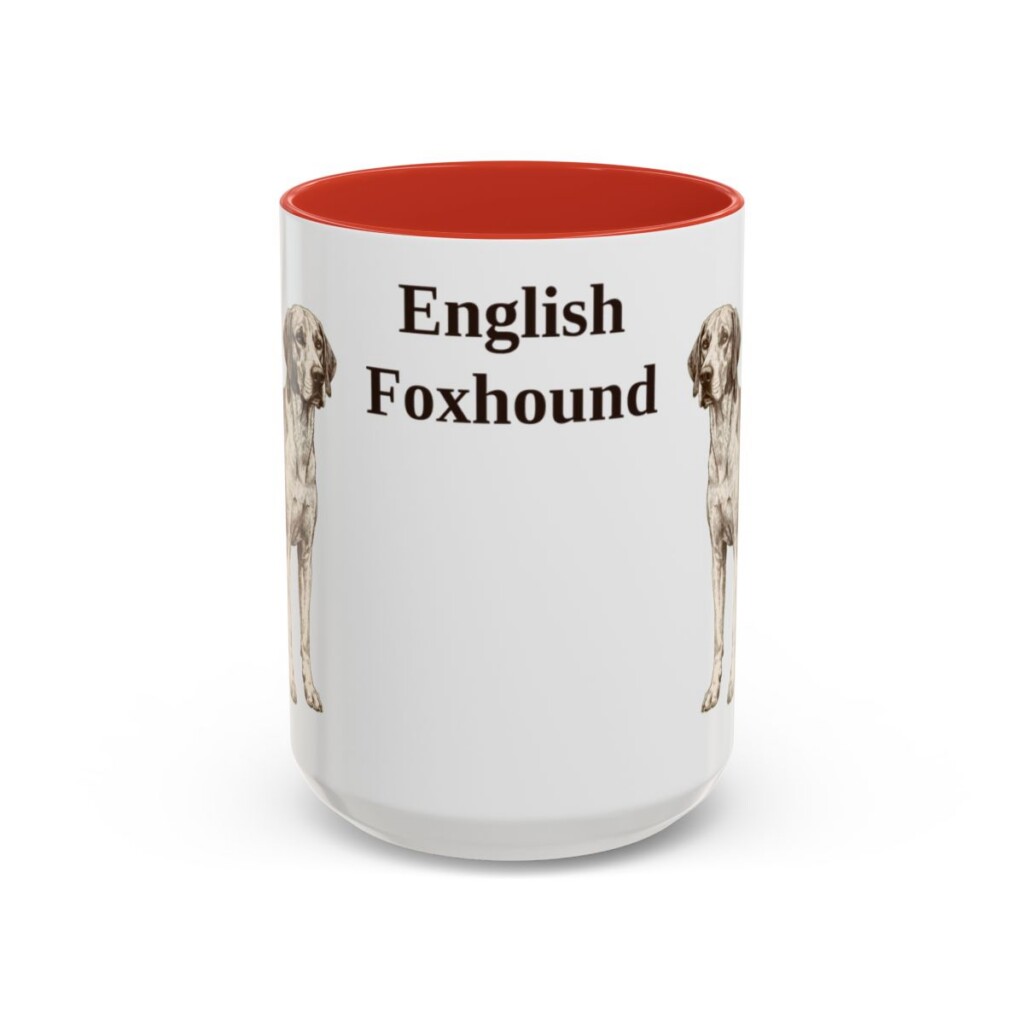 15oz English Foxhound Mug, Red, front view