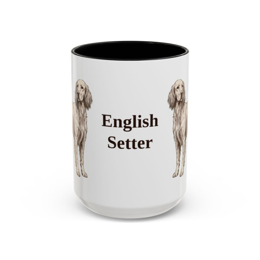 15oz English Setter Mug, Black, front view