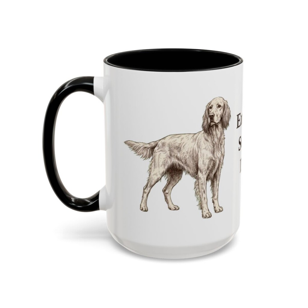 15oz-english-setter-mug-dad-black-left 15oz English Setter Dog Dad Mug, Black, left side view