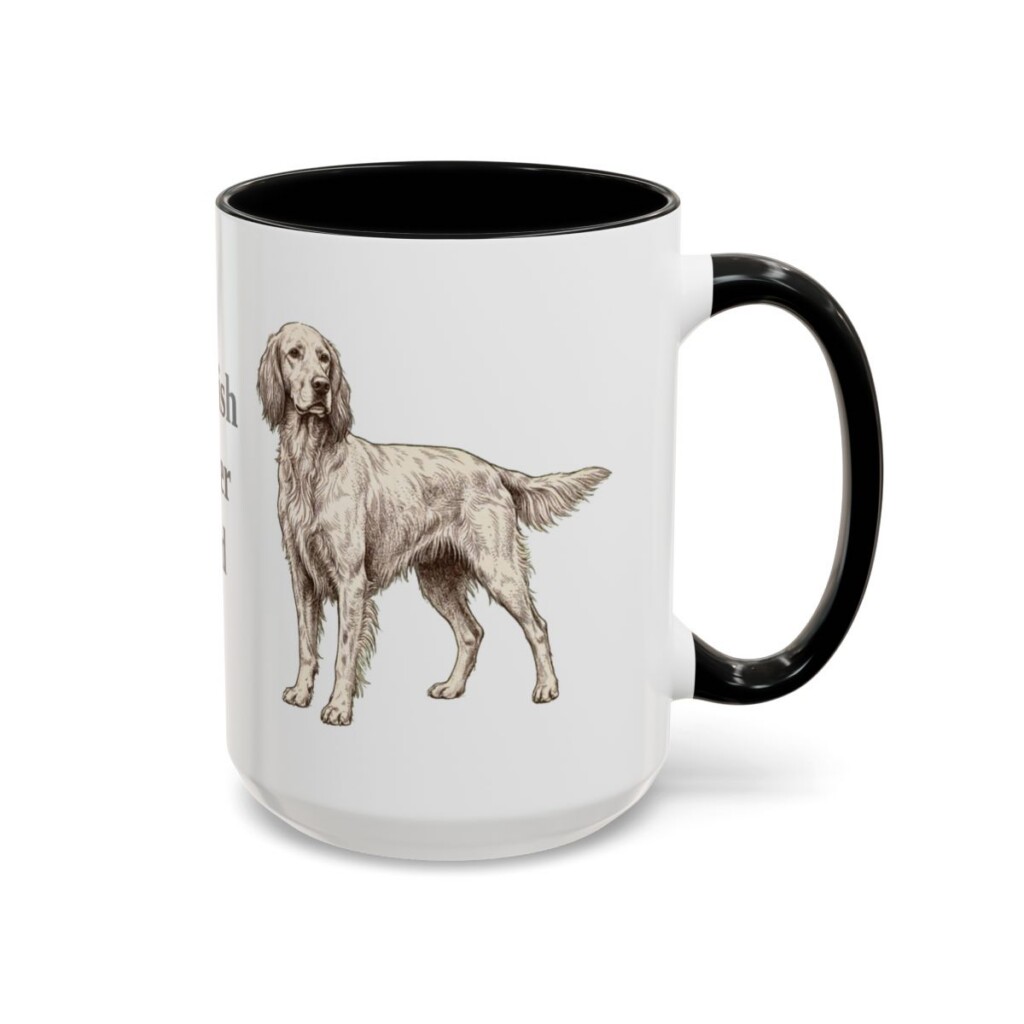 15oz-english-setter-mug-dad-black-right 15oz English Setter Dog Dad Mug, Black, right side view