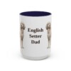 15oz-english-setter-mug-dad-navy 15oz English Setter Dog Dad Mug, Navy, front view