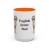 15oz-english-setter-mug-dad-orange 15oz English Setter Dog Dad Mug, Orange, front view