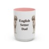 15oz-english-setter-mug-dad-pink 15oz English Setter Dog Dad Mug, Pink, front view