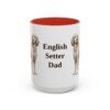 15oz-english-setter-mug-dad-red 15oz English Setter Dog Dad Mug, Red, front view