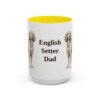 15oz-english-setter-mug-dad-yellow 15oz English Setter Dog Dad Mug, Yellow, front view