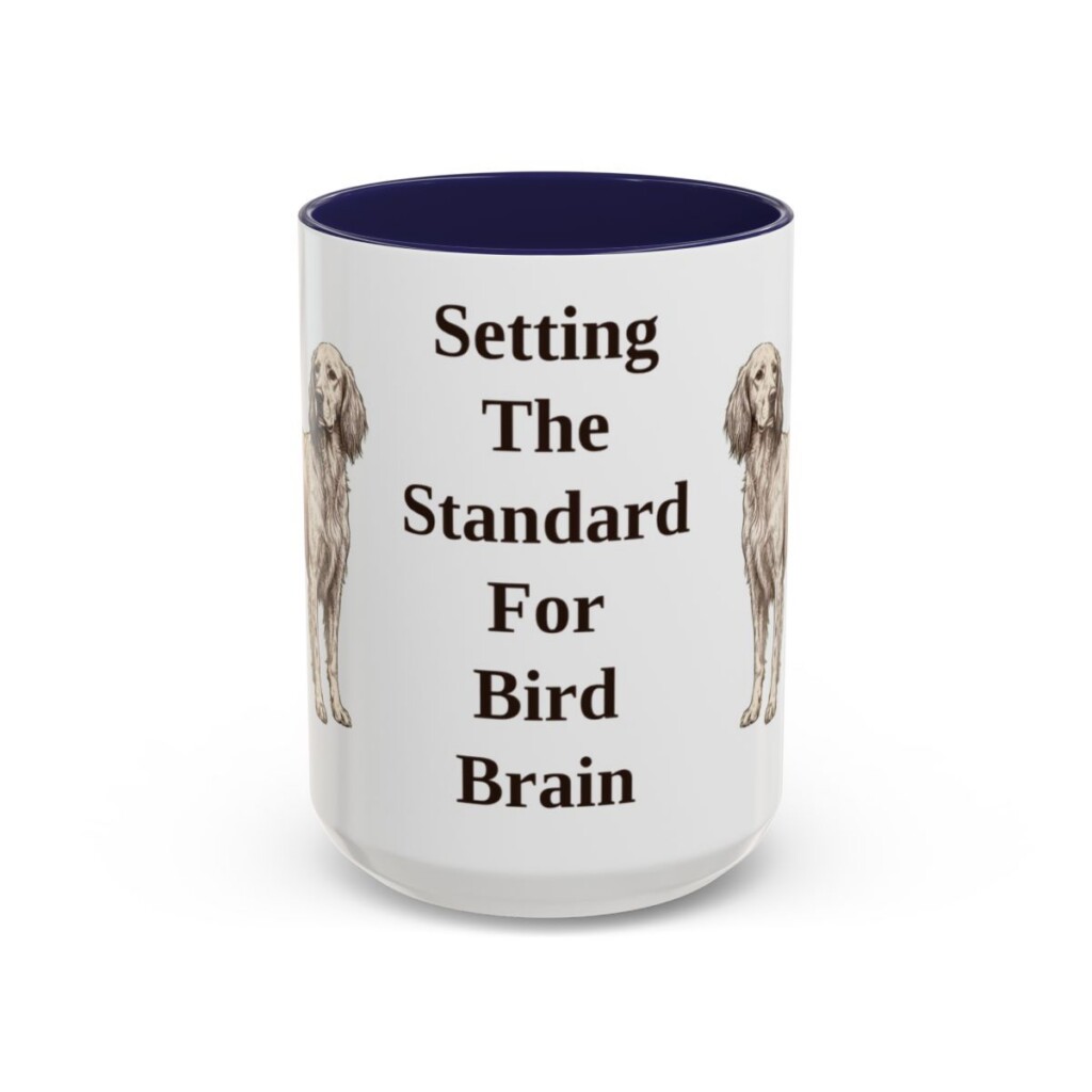 15oz Funny English Setter Mug, Navy, front view