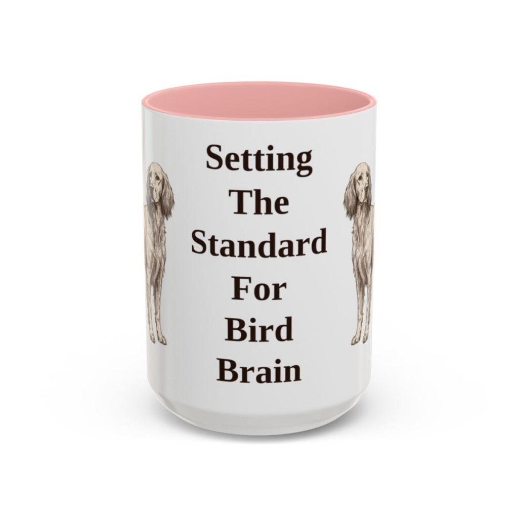 15oz Funny English Setter Mug, Pink, front view