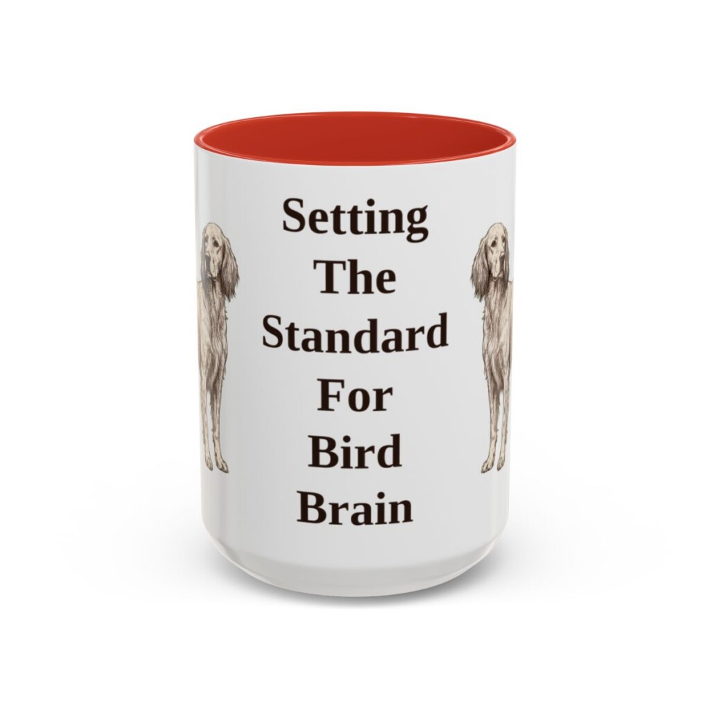 15oz Funny English Setter Mug, Red, front view