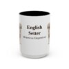 15oz English Setter Latin Mug, Black, front view