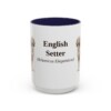 15oz English Setter Latin Mug, Navy, front view