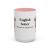 15oz English Setter Latin Mug, Pink, front view