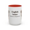 15oz English Setter Latin Mug, Red, front view
