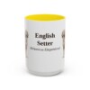 15oz English Setter Latin Mug, Yellow, front view