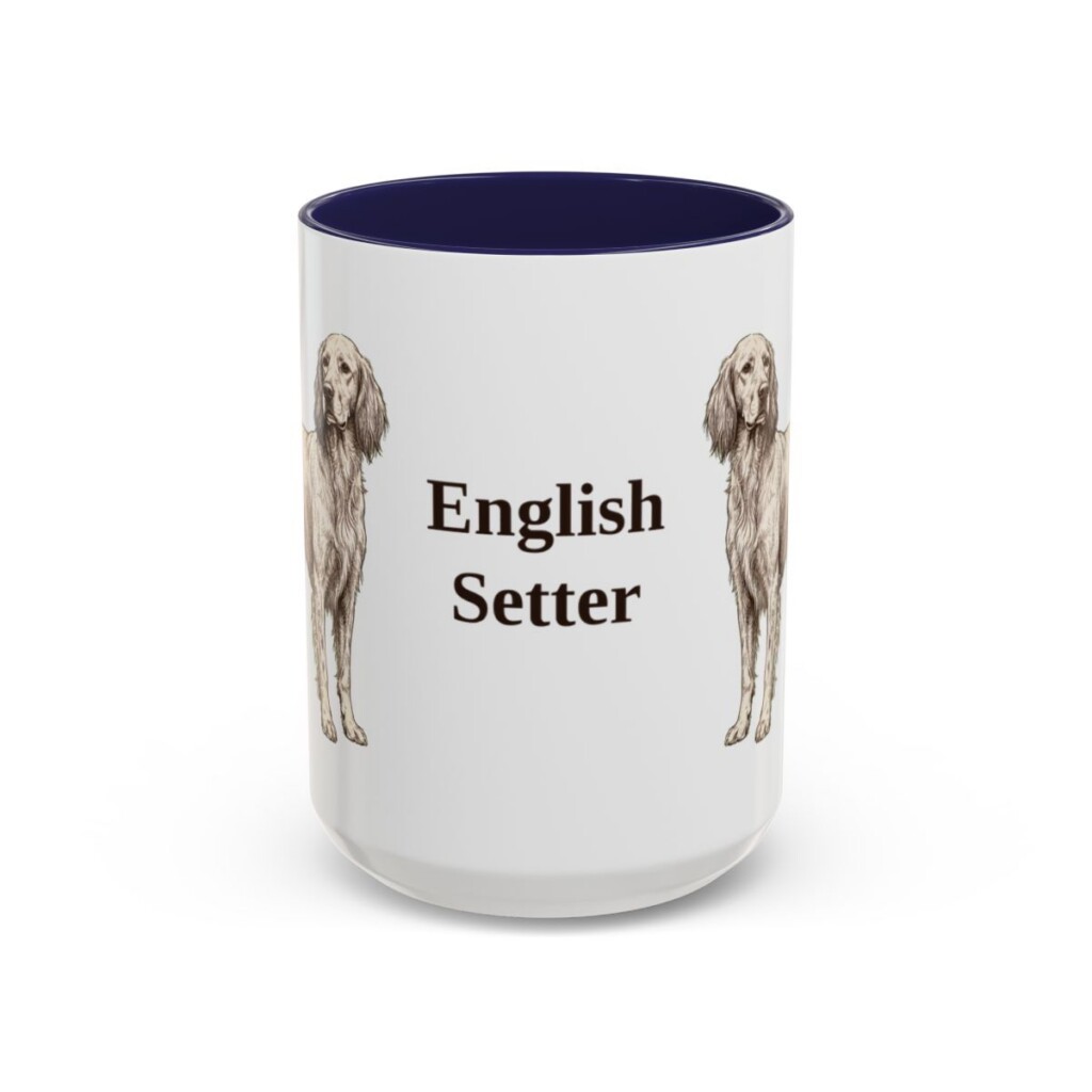 15oz English Setter Mug, Navy, front view