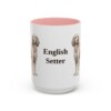 15oz English Setter Mug, Pink, front view