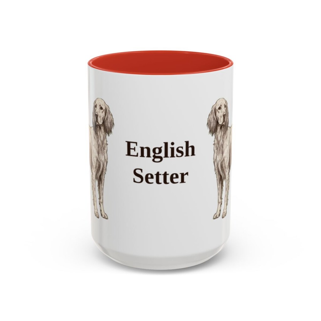 15oz English Setter Mug, Red, front view